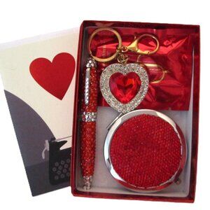 Purse Gift Set Crystal Mirror, Pen, Heart Keychain & I Want Choo by Jimmy Choo
